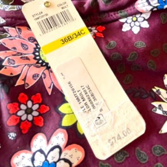 Anne Cole NWT In Full Bloom Underwire Front Twist Shirred Tankini Top 36B/34C - Picture 10 of 15